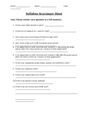 Editable Syllabus Scavenger Hunt