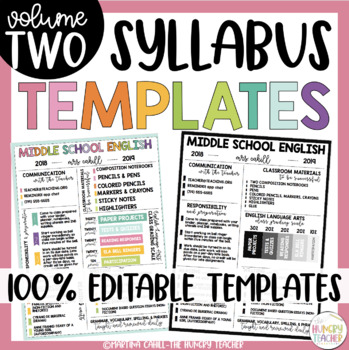 Editable Syllabus Template 6 Different Editable Syllabus Infographic ...