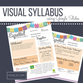 Preview of Editable Syllabus Template - Fiesta Theme - Google Slides