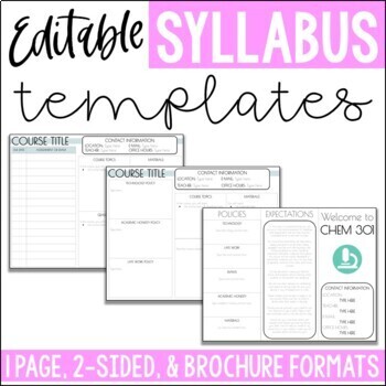 Preview of Editable Syllabus Template - Google Compatible - Print & Digital