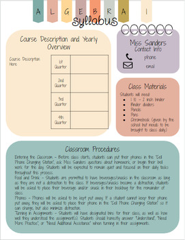 Preview of Editable Syllabus Template - Middle/High School