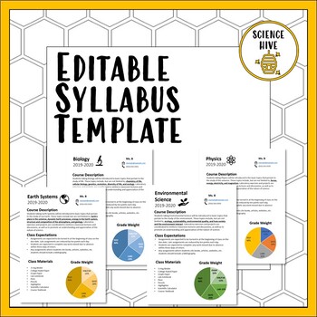 Preview of Editable Syllabus Template - Science