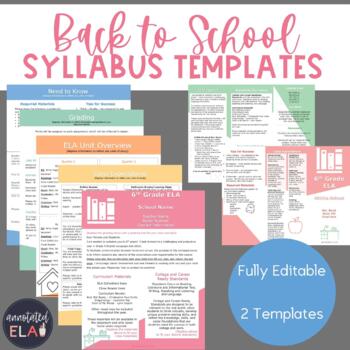 Preview of Editable Syllabus Template and Syllabus Brochure Template