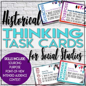 Preview of Thinking like a Historian Task Cards Social Studies Primary Secondary Sources