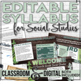 Editable Syllabus Template for Social Studies Google Slides
