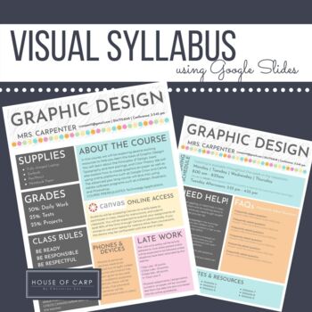 Preview of Editable Syllabus Template using GOOGLE SLIDES - 2 pages