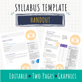 Editable Syllabus Template with Graphics for MIDDLE and HI