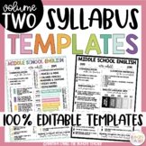Editable Syllabus Templates and Editable Syllabus Infographic Templates