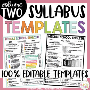 Preview of Editable Syllabus Templates and Editable Syllabus Infographic Templates