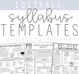 Editable Syllabus Templates for ANY GRADE