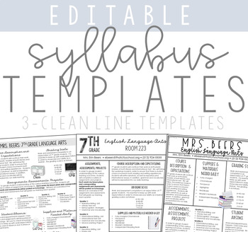 Preview of Editable Syllabus Templates for ANY GRADE