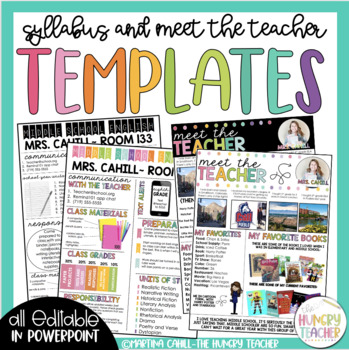 Preview of Editable Syllabus and Editable Meet the Teacher Infographic Templates