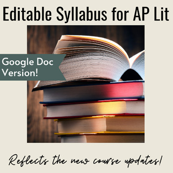 Preview of Editable Syllabus for AP Lit - Google Docs Version