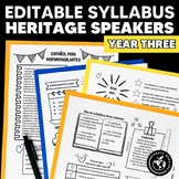 Editable Syllabus for Heritage Spanish Speakers Year Three