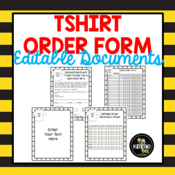 Preview of Editable T-shirt Order Form