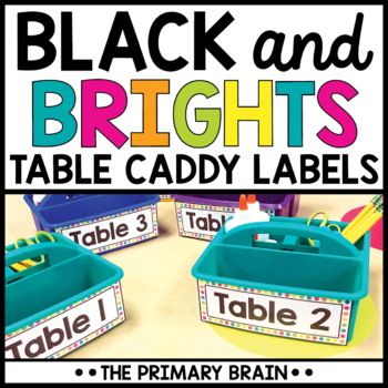 Editable Table Caddy Labels  Bright Organization Classroom Decor