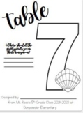 Editable Table Number Coloring Pages for Wedding (Beach Theme)