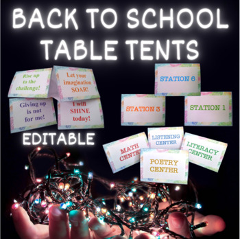 Preview of Editable Table Tents-Horizontal | Classroom Management