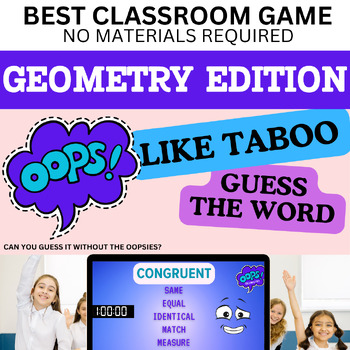 Preview of Editable Taboo-like Game | GEOMETRY Vocabulary | End of Year Game