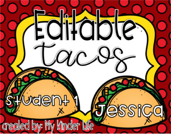 Preview of Editable Taco Labels/ Name Tags