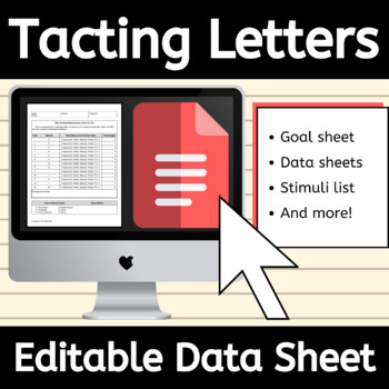 Preview of Editable Tacting Letters Data Sheet Google Doc™ for Alphabet Recognition in ABA