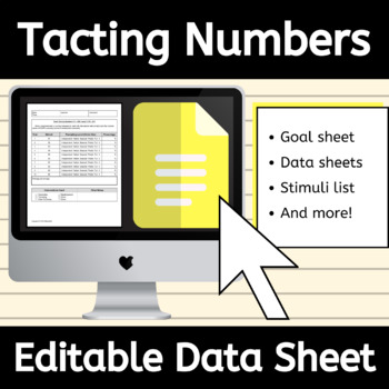Preview of Editable Tacting Numbers 51 to 100 Data Sheet Google Doc™ for Recognition in ABA