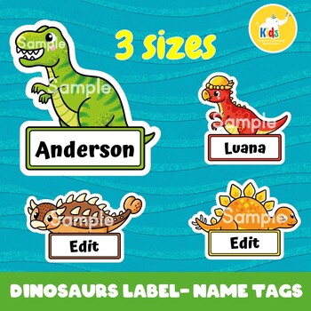 Clothing Labels for Kids - Girl Dinosaurs