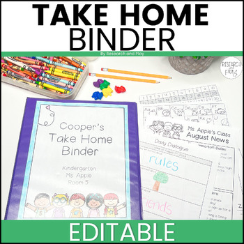 Preview of Editable Take Home Binder or Folder with Monthly Newsletters