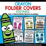 Editable Take Home Folder Cover | Crayons | Back to School