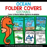 Editable Take Home Folder Cover | Ocean | Back to School |