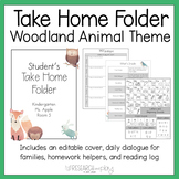 Editable Take Home Folder: Woodland Animal Theme