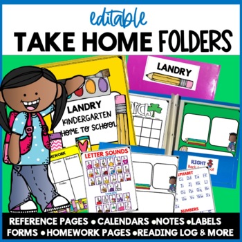Preview of Take Home Folders Covers Editable Labels Sheets Pages