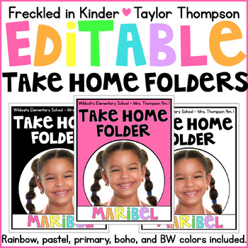 Preview of Editable Take Home Folders with Student Photos