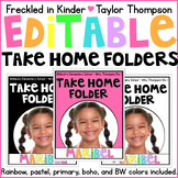 Editable Take Home Folders with Student Photos