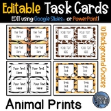 Editable Task Card Template - Animal Print Designs