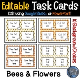 Editable Task Card Template - Bees and Flowers