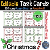 Editable Task Card Template - Christmas