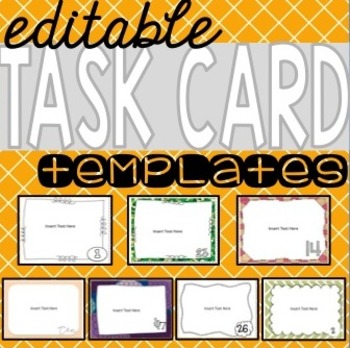 Preview of Editable Task Card Templates {7 sets}