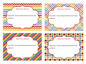 Preview of Editable Task Cards (Rainbow colors)