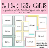 Editable Task Cards Review Games Teaching Pastel Design