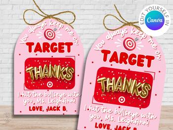 Preview of Editable Teacher Appreciation Gift Card Printable | Canva Template Target Gift