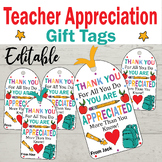 Editable Teacher Appreciation Week Gift Tags | End of Scho