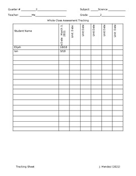 Preview of Teacher Assessment Tracker Template (Editable, Preschool, VPK & Elementary)