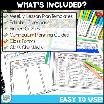 Editable Teacher Binder BUNDLE – Click, Type, Print Templates! by ...