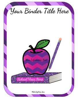 Preview of Editable Teacher Binder Bundle (Purple Passion)