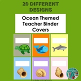 Editable Teacher Binder Covers - Ocean Theme