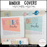 Editable Teacher Binder Covers and Spines, Pastel Binder C
