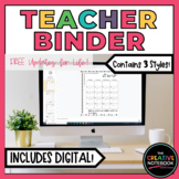 Editable Teacher Binder, Digital Teacher Planner 2021-2022