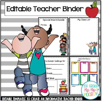 Preview of Editable Teacher Binder with Lesson Plan and Schedule Templates