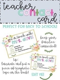 Editable Teacher Contact Card